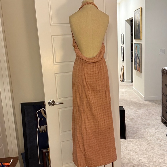 Free People Backless Halter Dress in Rust - Picture 3 of 6